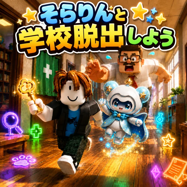 そらりんと学校脱出しよう（ゲーム画面イラスト）